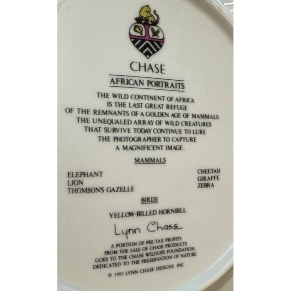 Lynn Chase African Portraits Plates Safari Mammals Set of 3 Gazelle Luncheon - Picture 6 of 9